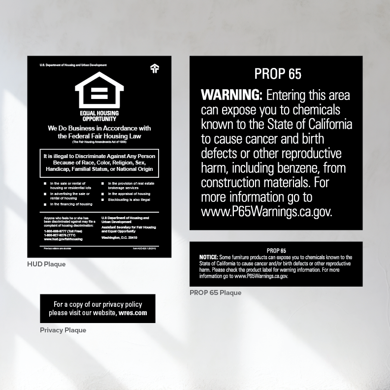 New Property Signage Package plaugue