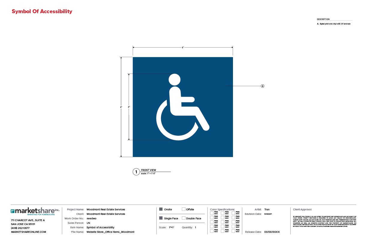 Symbol of Accessibility Sign ADA specifications