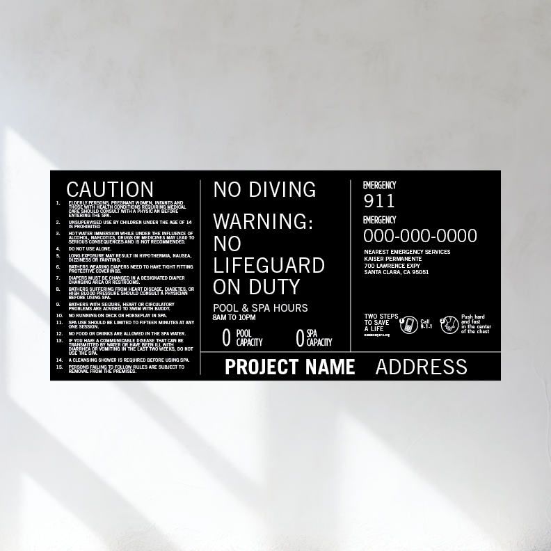 Pool Rules Sign